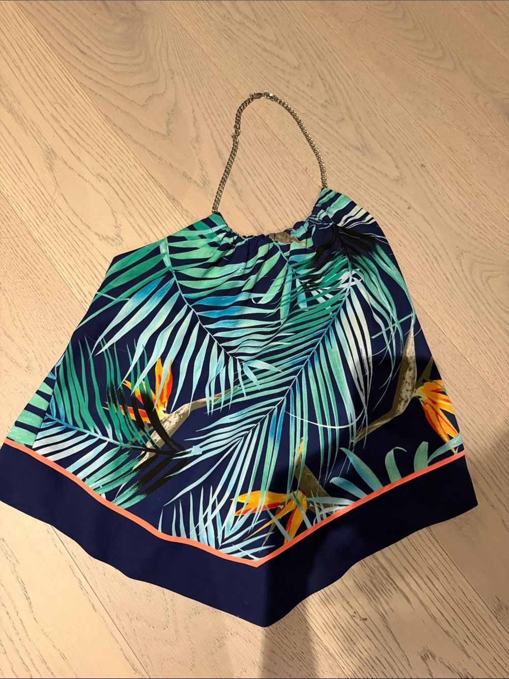 Express Tropical Halter Camisole in Navy, Teal, Green and Coral